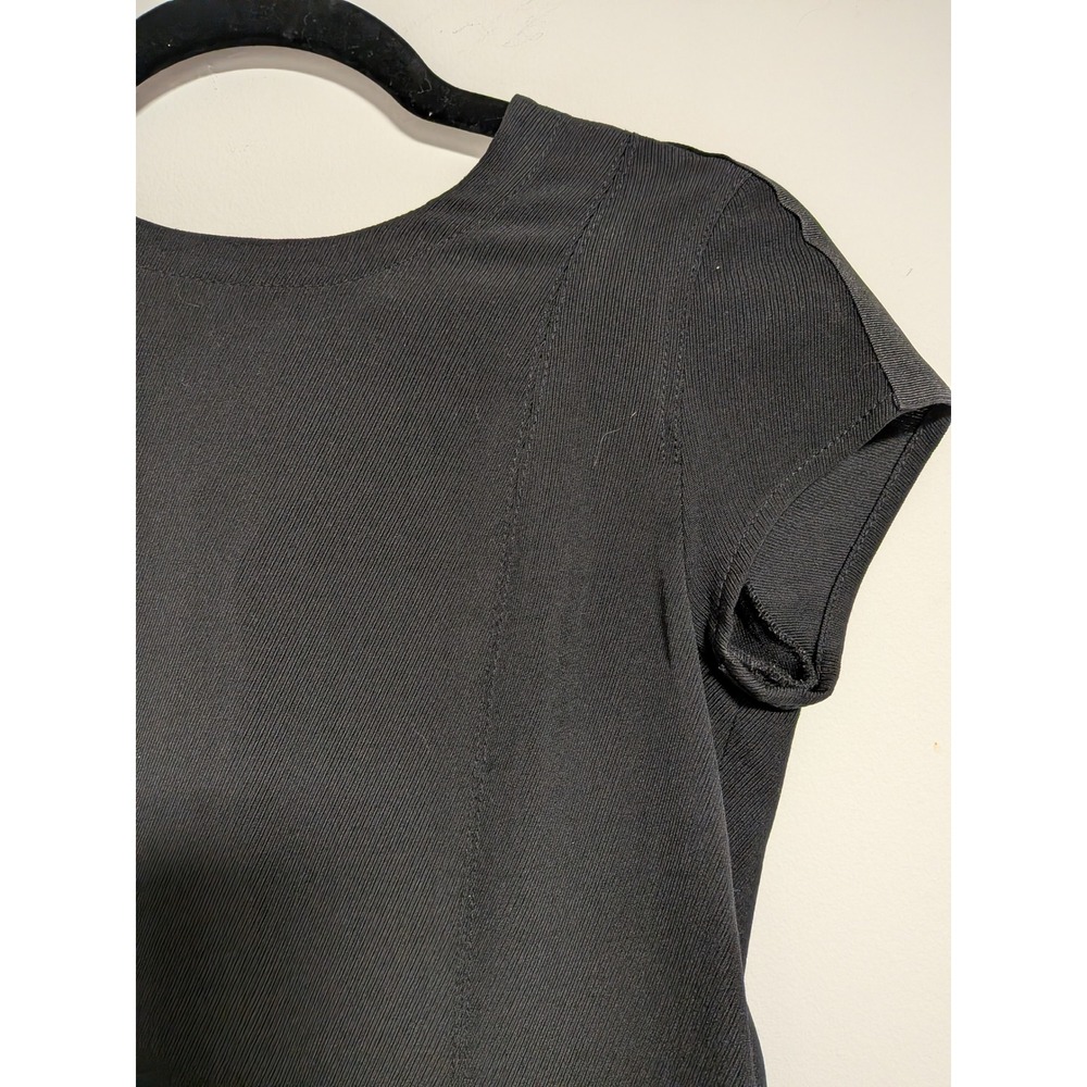 Burberry Brit Black Short Sleeve Pique Knit Shift Dress US 6 - Picture 6 of 11